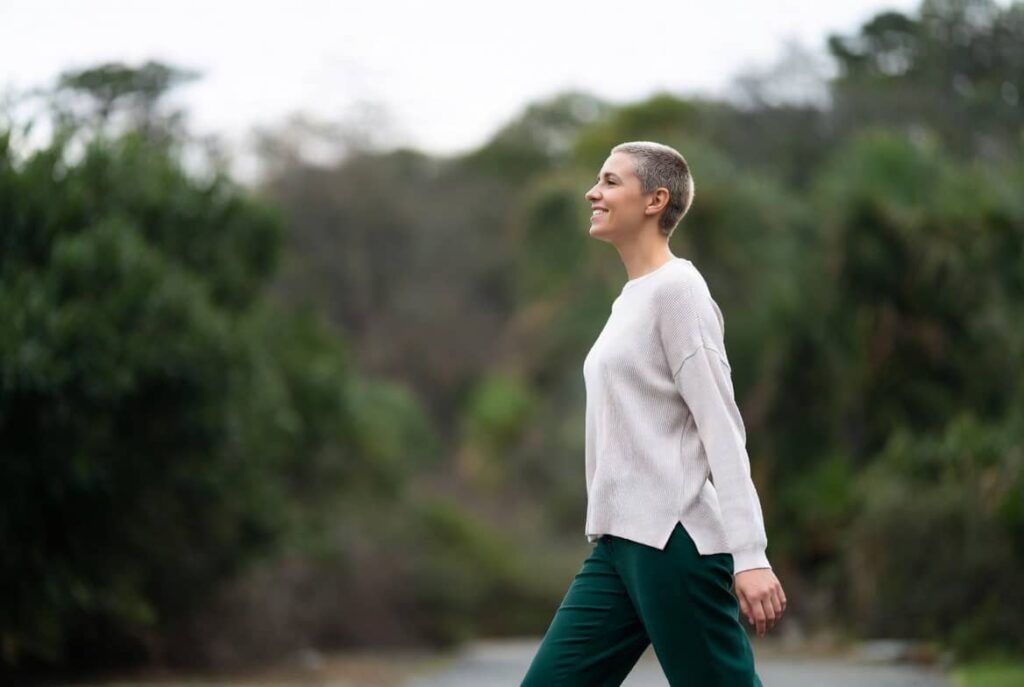 Person feeling calm and hopeful after receiving anxiety help from a therapist